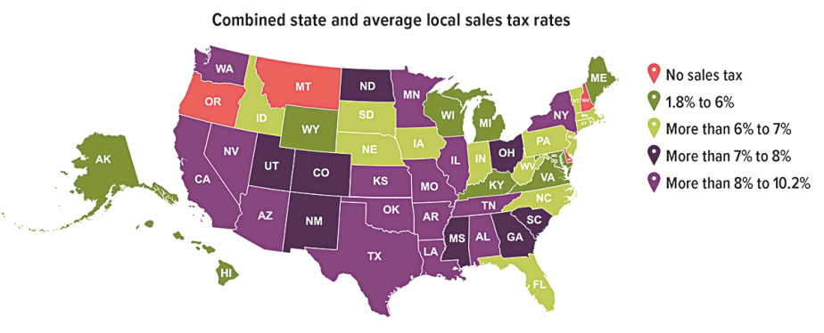 State and Local Sales Tax Across the Map